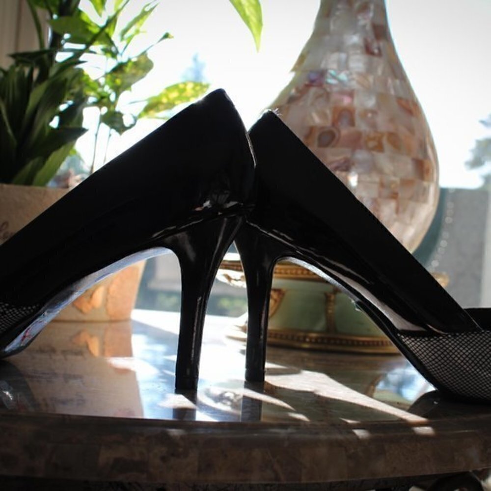 Alfani shoes Heels size 7 herringbone Open toe - Picture 6 of 12